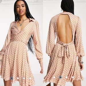 Free People It Takes Two Patterned Wrap Dress Size Medium